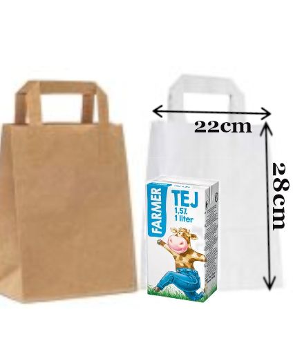  221028cm szalagfles paprszatyor (fehr s barna)