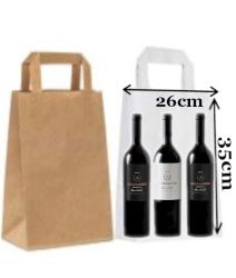   26x12x35cm szalagfles paprszatyor (fehr s barna)